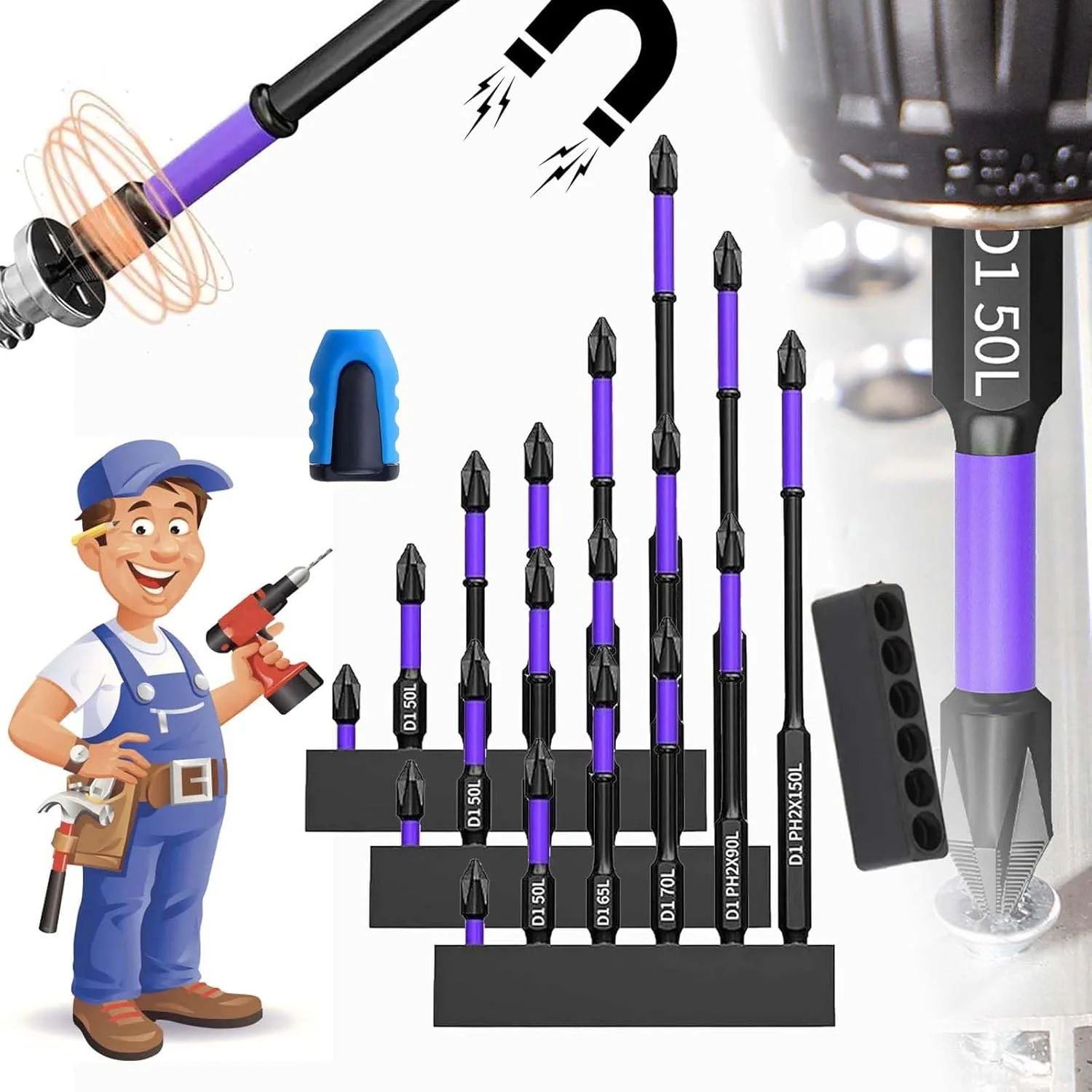 6 pieces Magnetic Shockproof Batch Bits - Image 12