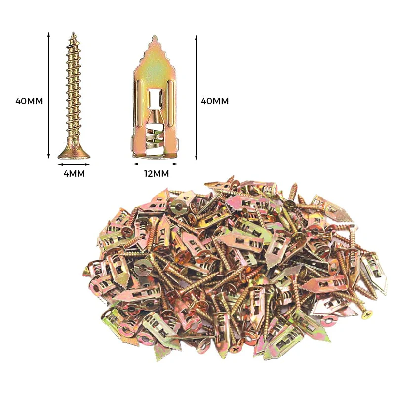 Drywall Expansion Anchors + High Strength Zinc Screws Kit (Pack of 100) - Image 15