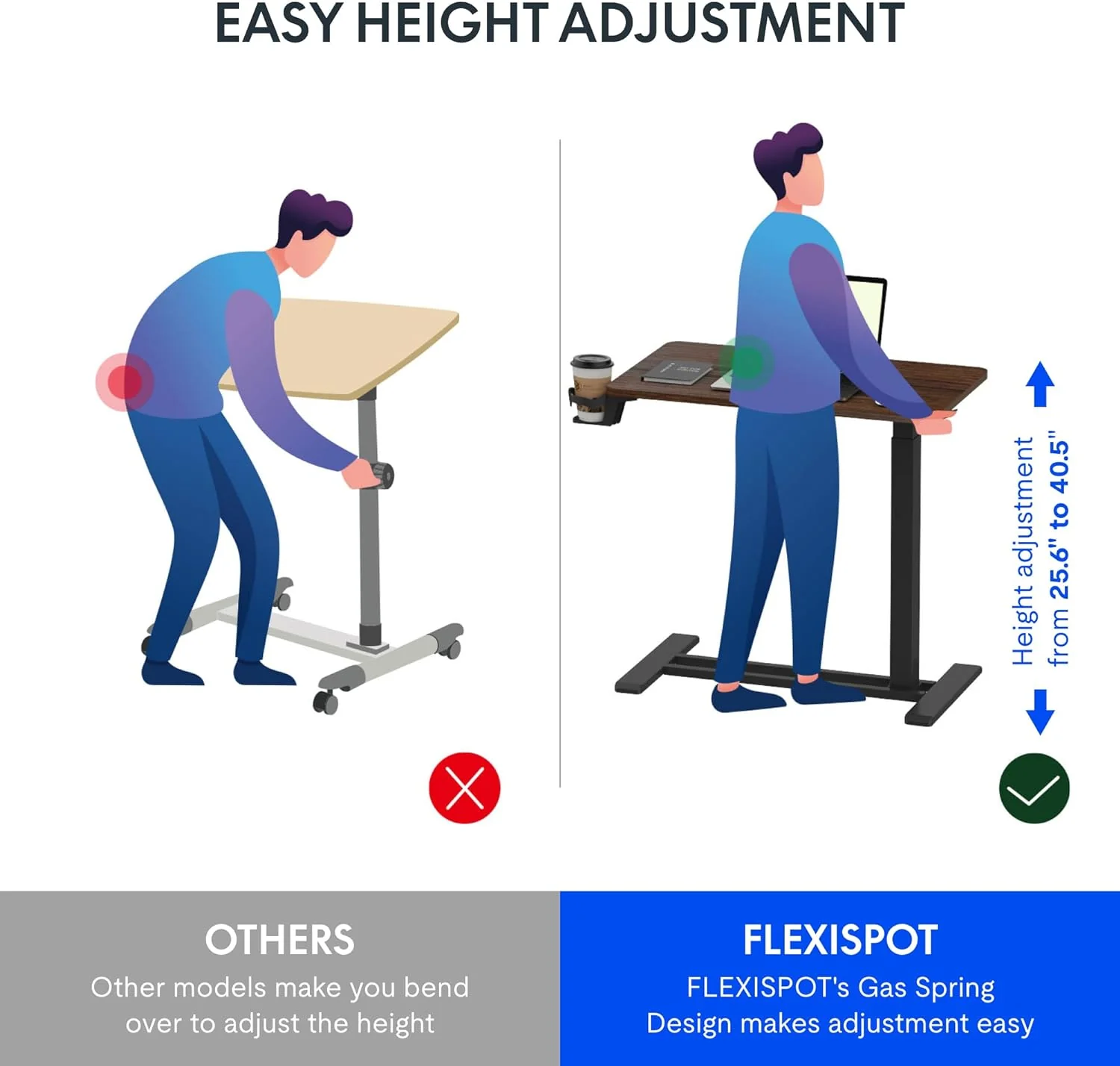 Hidden Casters Adjustable Bedside Table - Image 5
