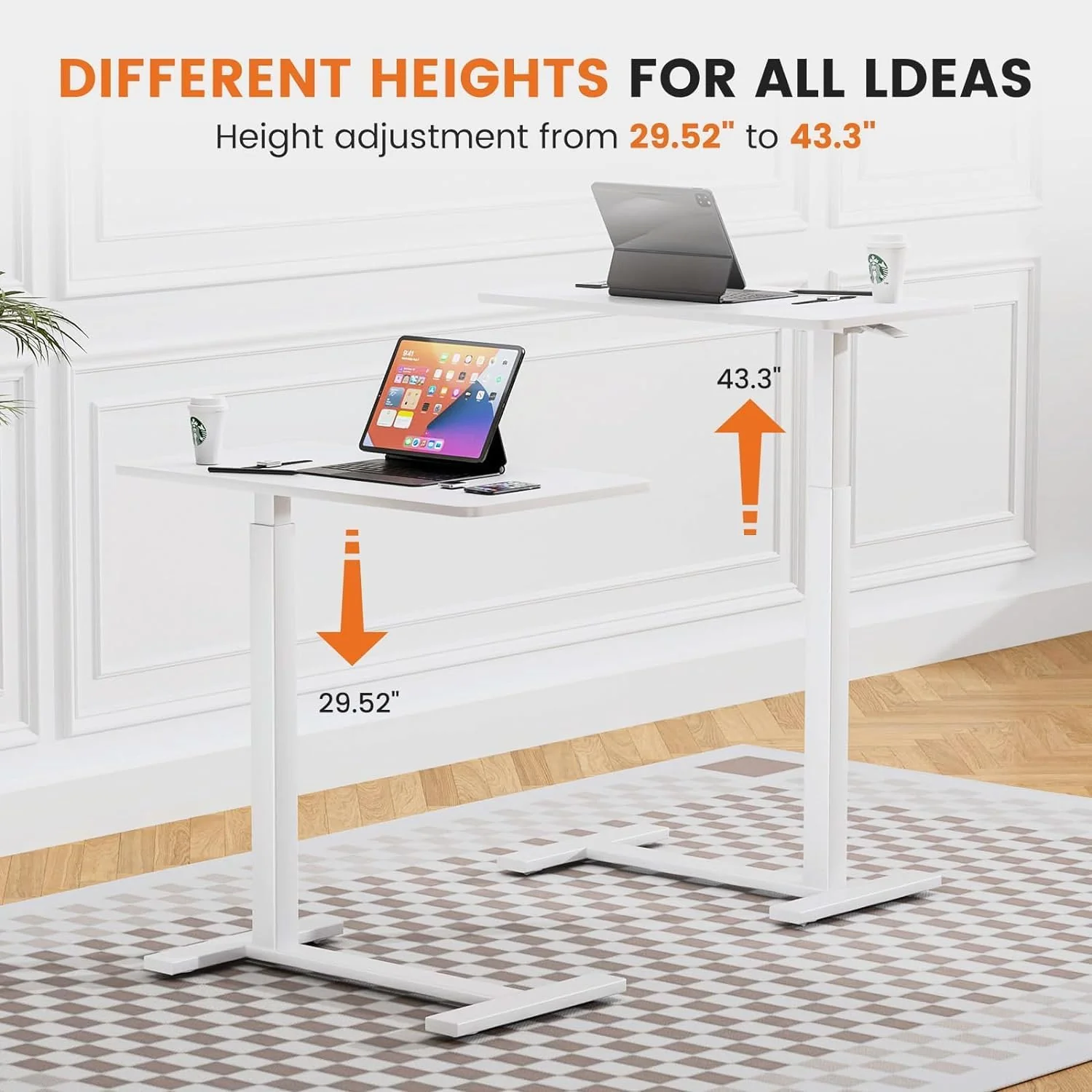 Hidden Casters Adjustable Bedside Table - Image 8